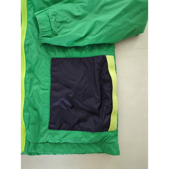Gymboree Green & Blue Fleece Lined Lightweight Hooded Wind Breaker Boy's Size L - Picture 3 of 7